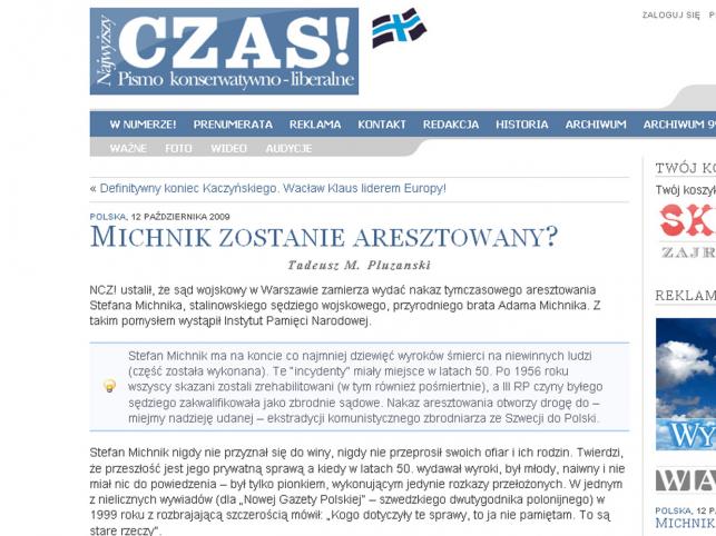 IPN chce aresztować Stefana Michnika