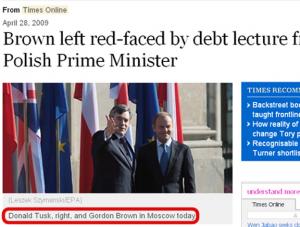 Premier Brown w Moskwie, stolicy Polski