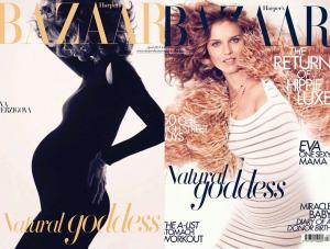 Sexy mama: ciężarna Eva Herzigova na okładkach Harper's Bazaar