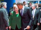 Merkel i Obama - czułość na szczytach władzy