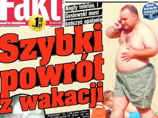 Telefon przerwał wakacje Przemysława Gosiewskiego