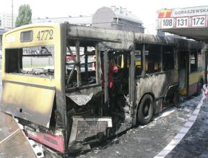 Warszawski autobus płonął jak pochodnia