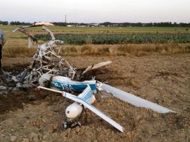 Pilot przeżyl, bo wyskoczył ze śmigłowca