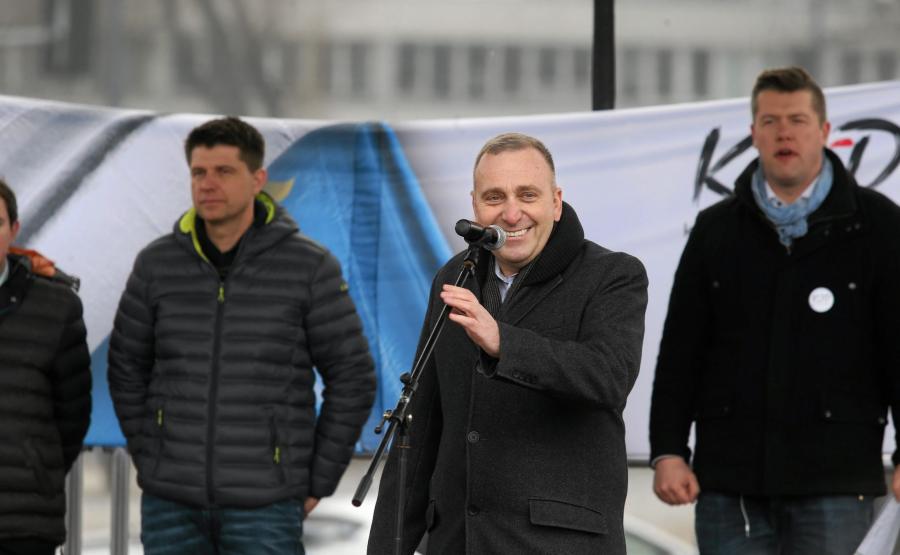Ryszard Petru i Grzegorz Schetyna na demonstracji KOD
