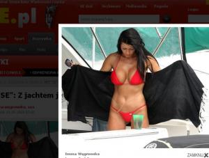 Iwona Węgrowska w mikrobikini na jachcie